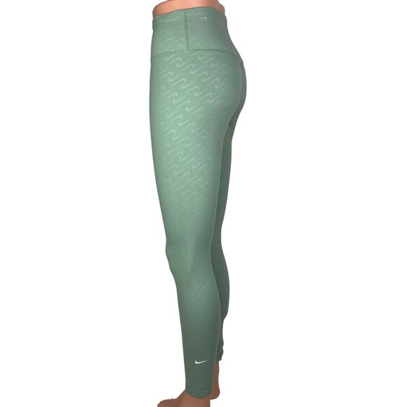 Nike Dri-Fit Check Logo Icon Mint Sage Green Pull-On Athletic Leggings Size S - Picture 2 of 9